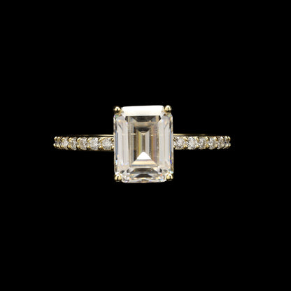 Mouni Roy inspired Emerald Cut Engagement Ring