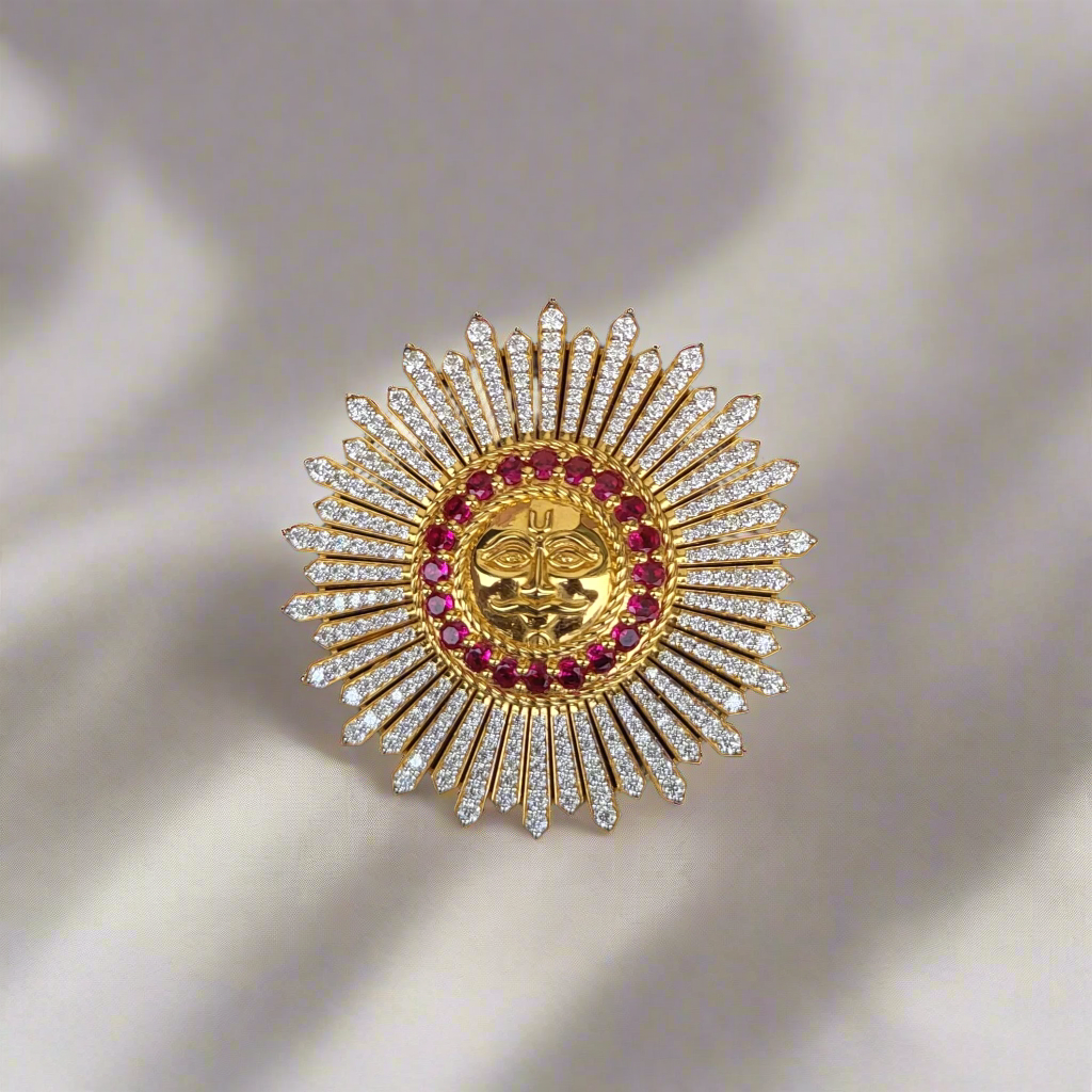 Heritage Sun Moissanite Brooch Inspired by Padmanabh Singh — Jaipur Royal Edit