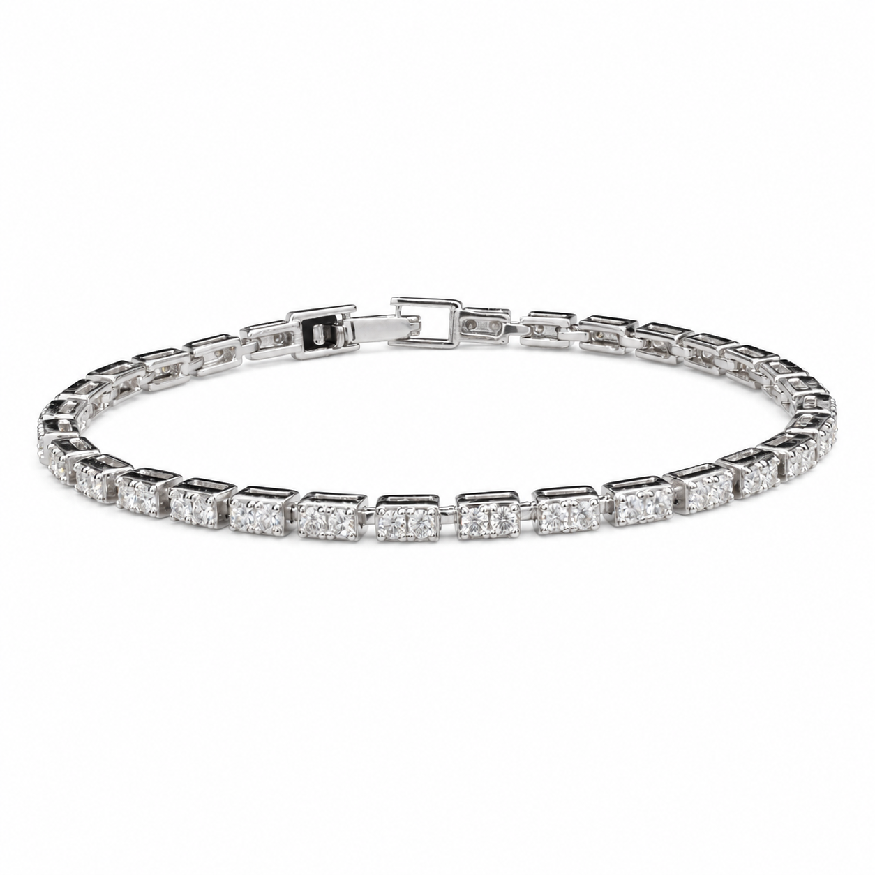 Prestige Tennis Bracelet in Sterling Silver Moissanite, perfect for Office Wear