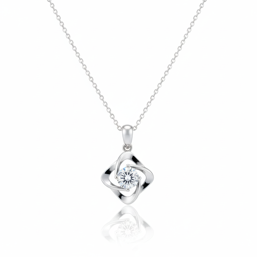 Eternal Bloom Moissanite Pendant in Silver