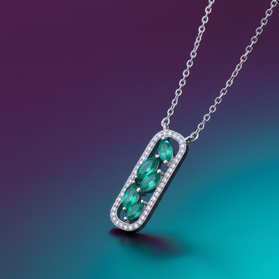 Moissanite Diamond Pendant for Men in Sterling Silver
