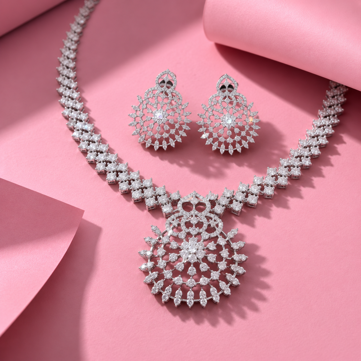 925 Silver Bar Necklace with Moissanite Diamond, perfect for Wedding wear
