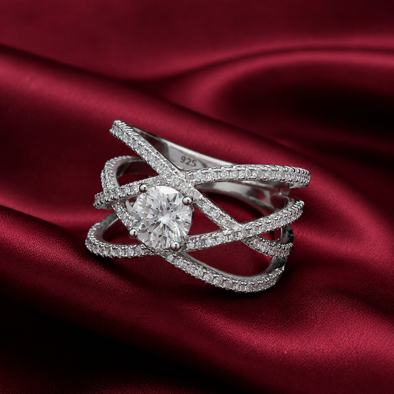 Star Eternity Band in Sterling Silver in Moissanite| 925 Silver