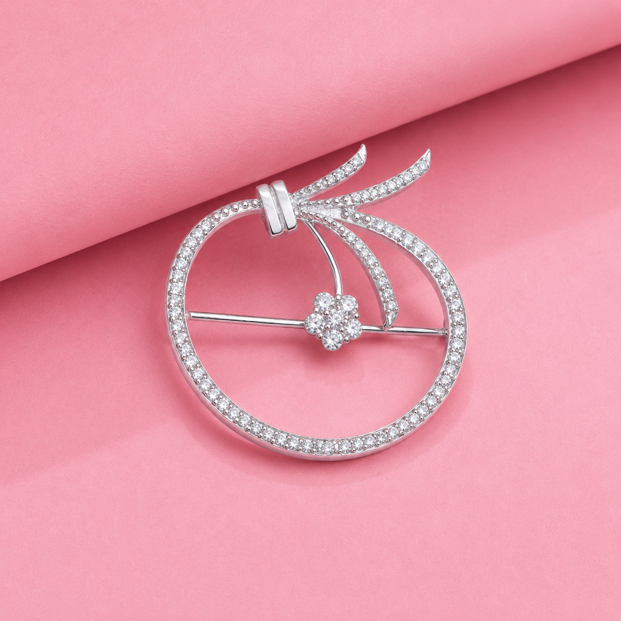 Elegant Apple Design Moissanite Brooch Pin for Men’s Suit or Kurta