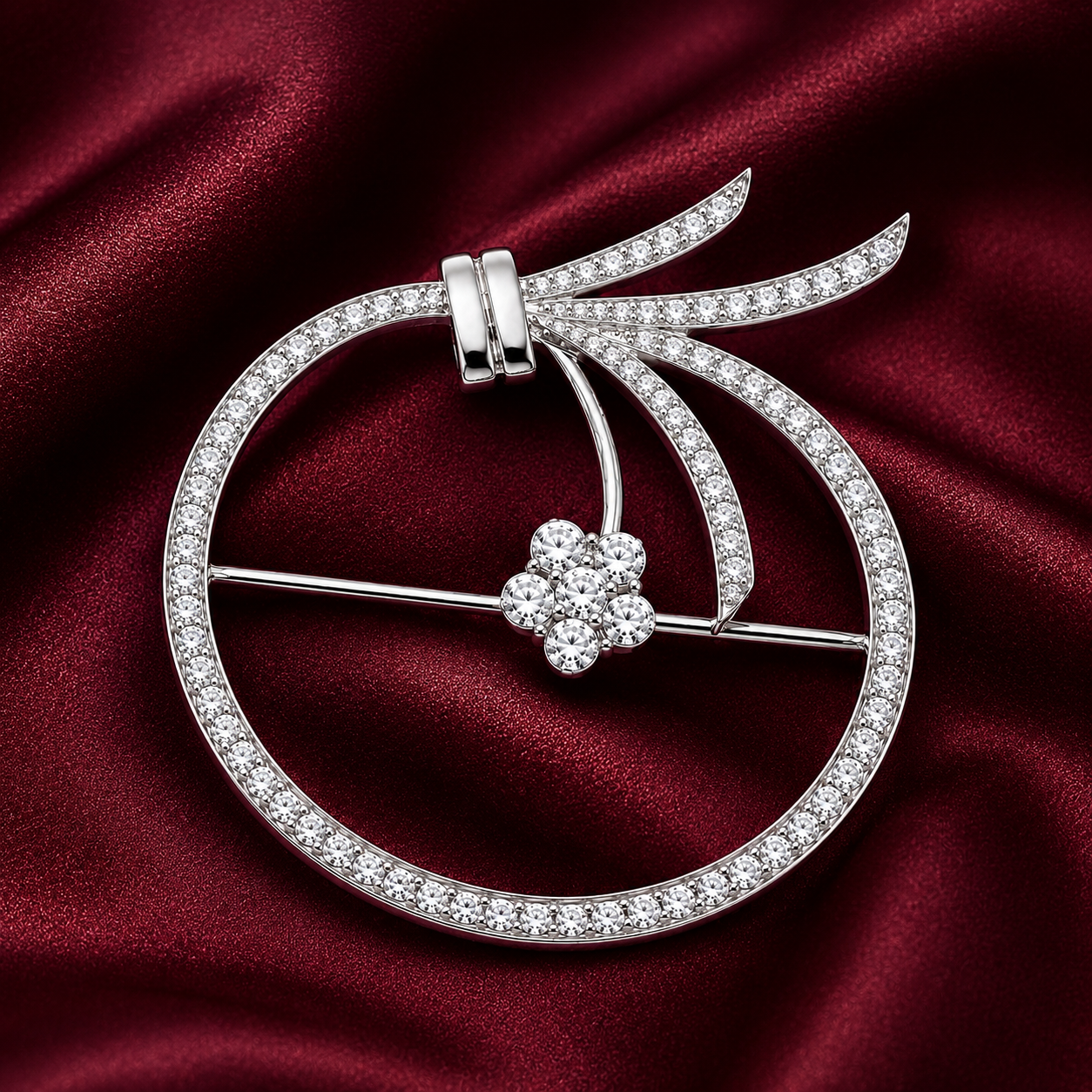 Elegant Apple Design Moissanite Brooch Pin for Men’s Suit or Kurta