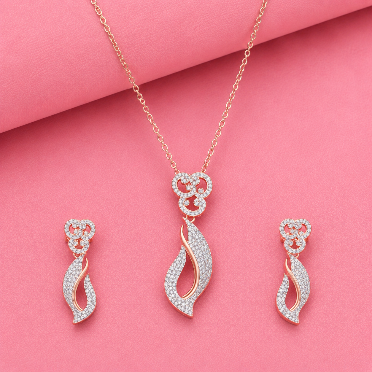 Affordable Moissanite Pendant Set in Rose Gold Finish