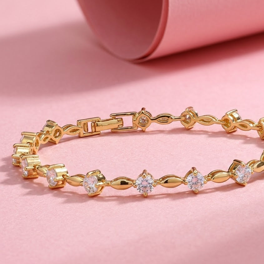 Moissanite Link Bracelet in Sterling Silver, perfect for every occasion