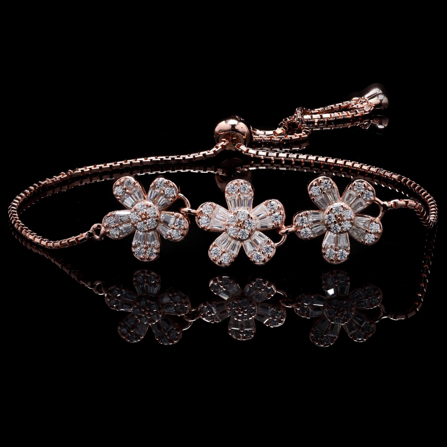 Rose Gold Flower Bracelet