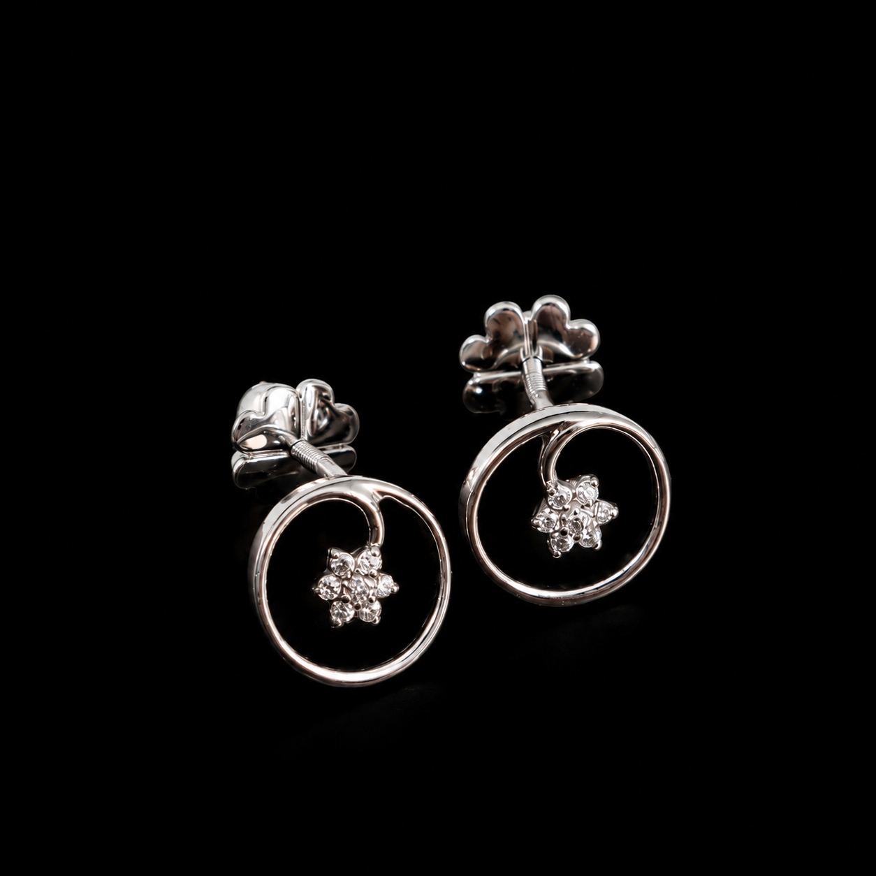 Starlight Moissanite Studs in Sterling Silver