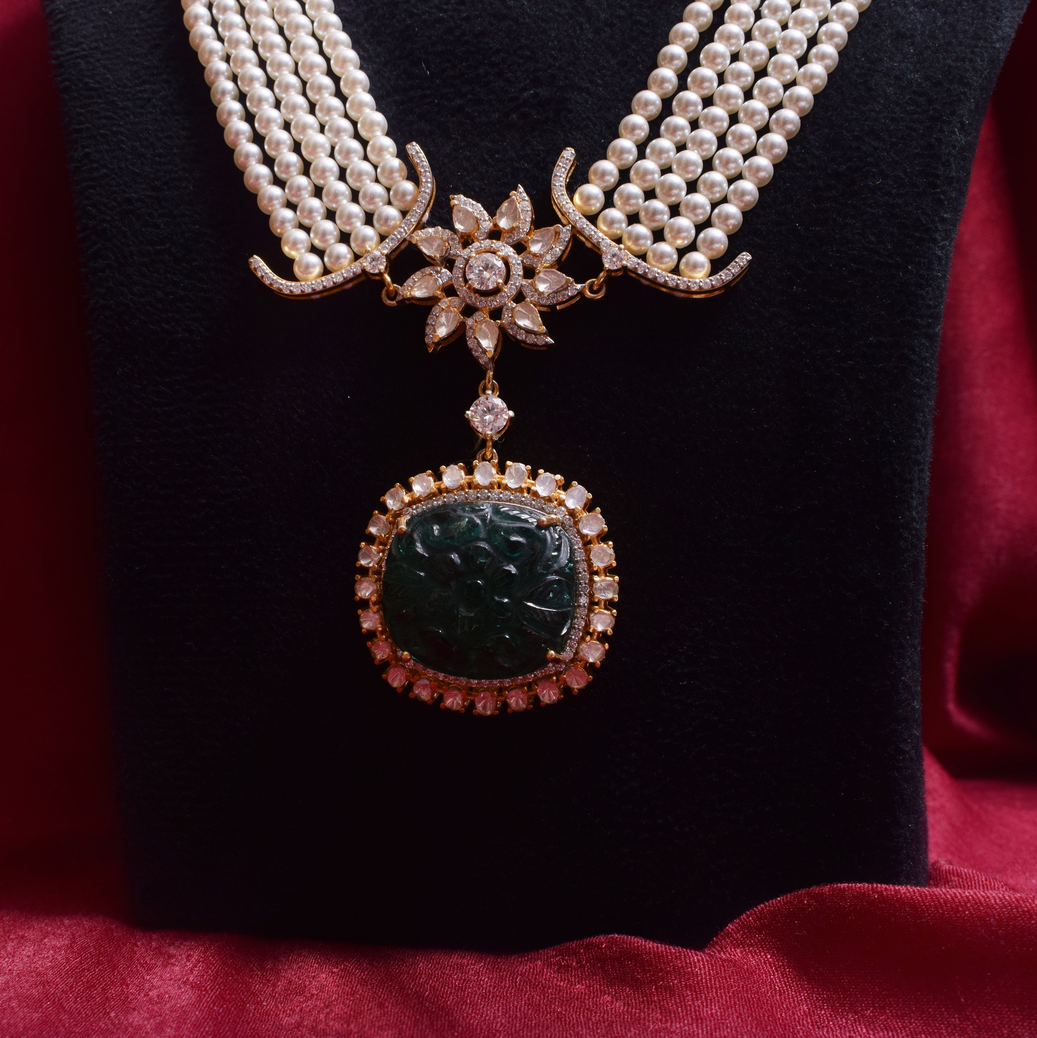 Victorian Moissanite Necklace in 925 Silver