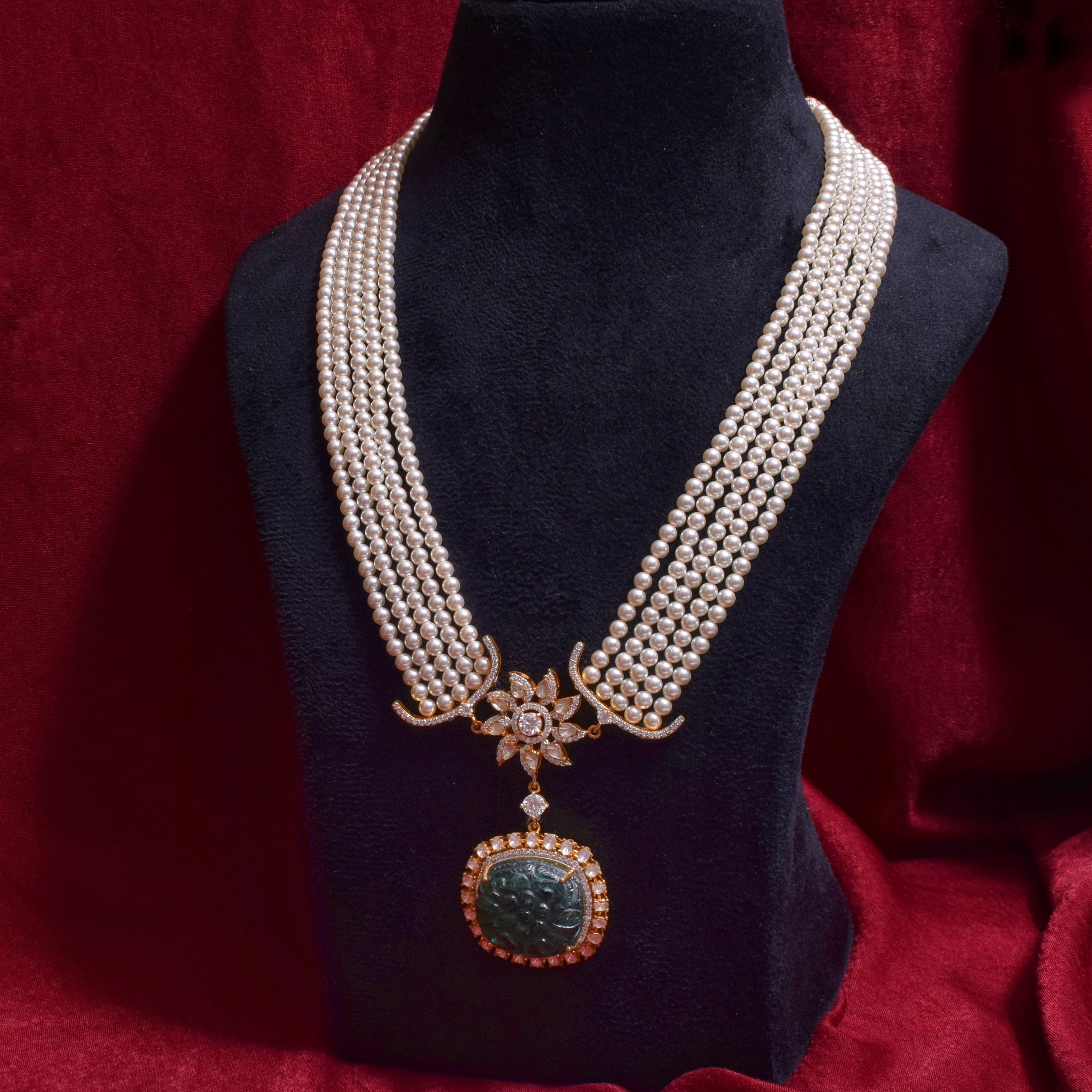 Victorian Moissanite Necklace in 925 Silver