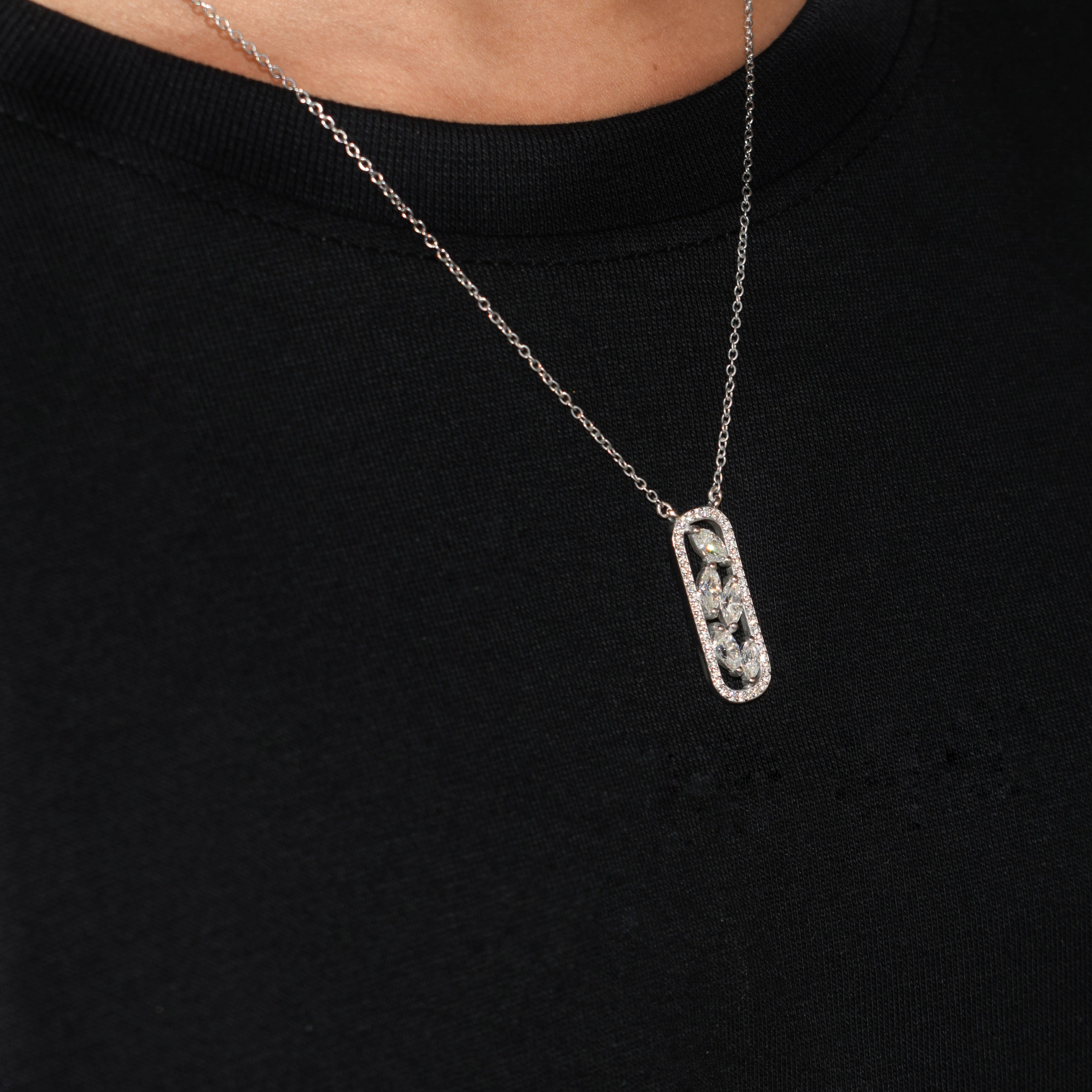 Moissanite Diamond Pendant for Men in Sterling Silver