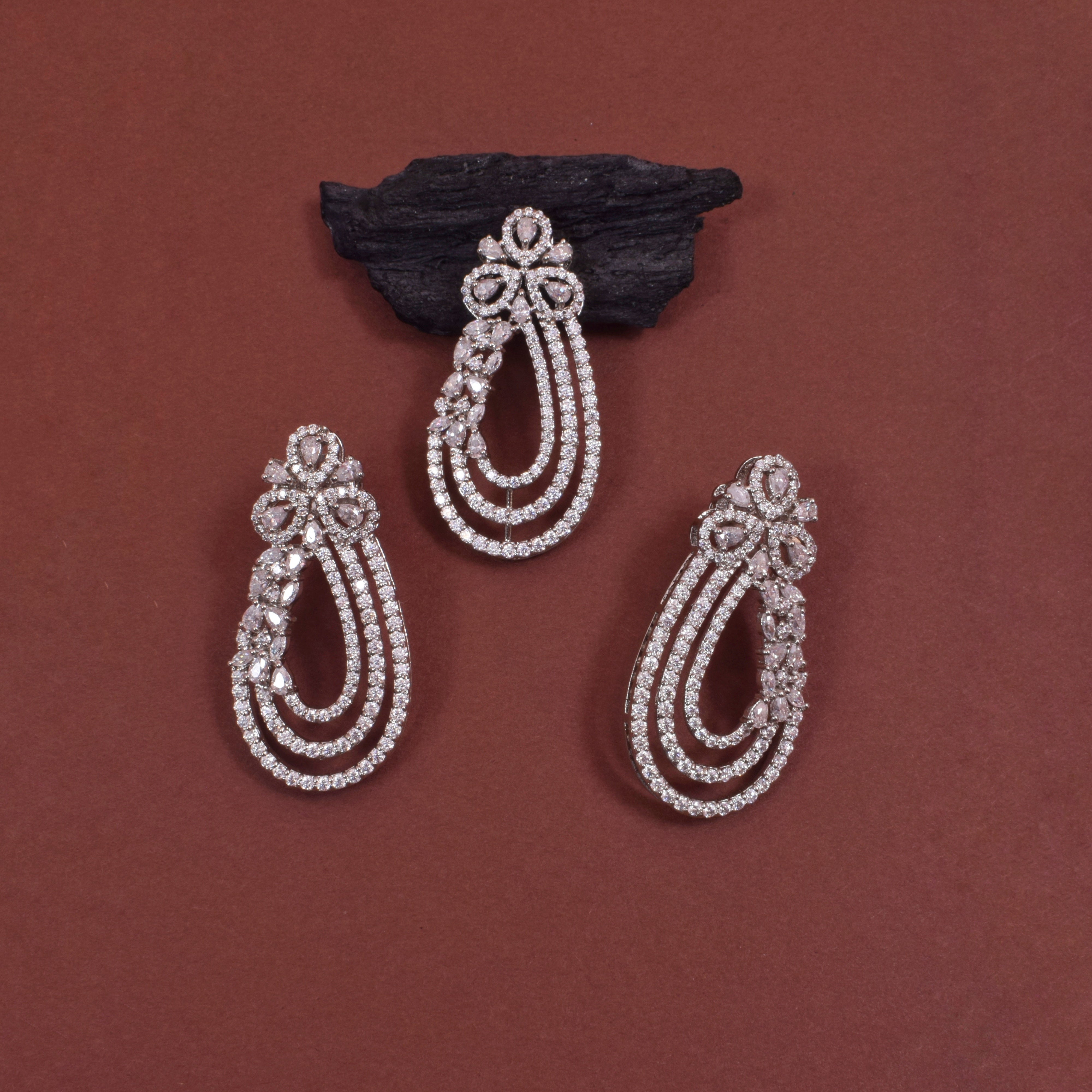 Elegant Moissanite Pendant Set in Sterling Silver for Party Wear