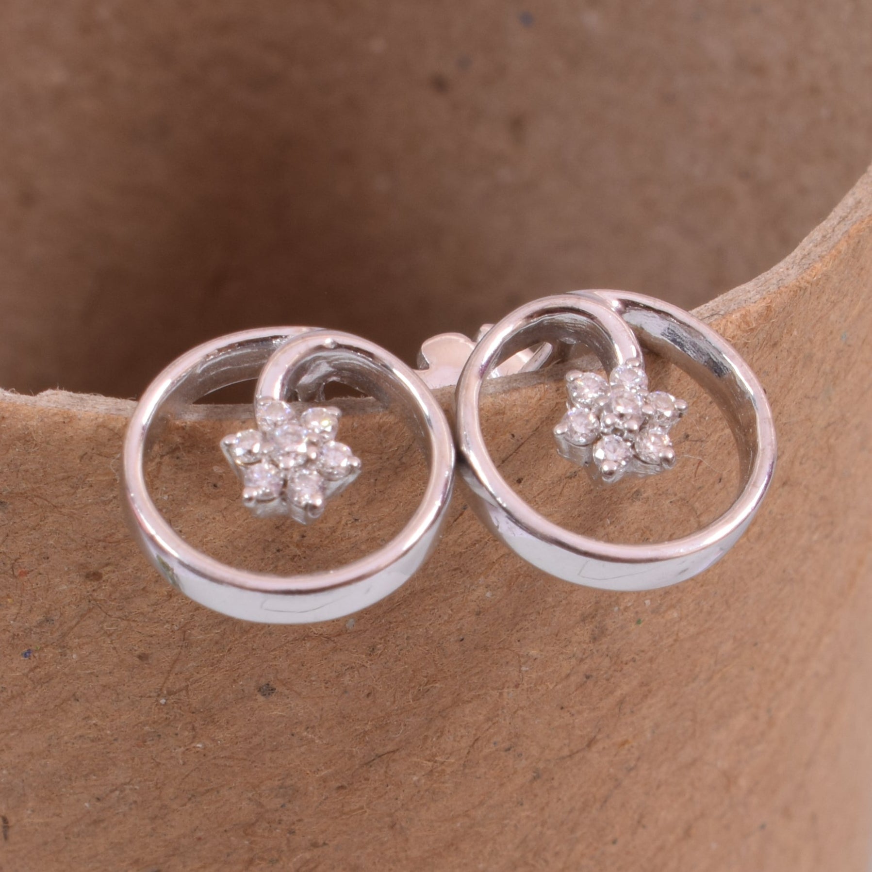 Starlight Moissanite Studs in Sterling Silver