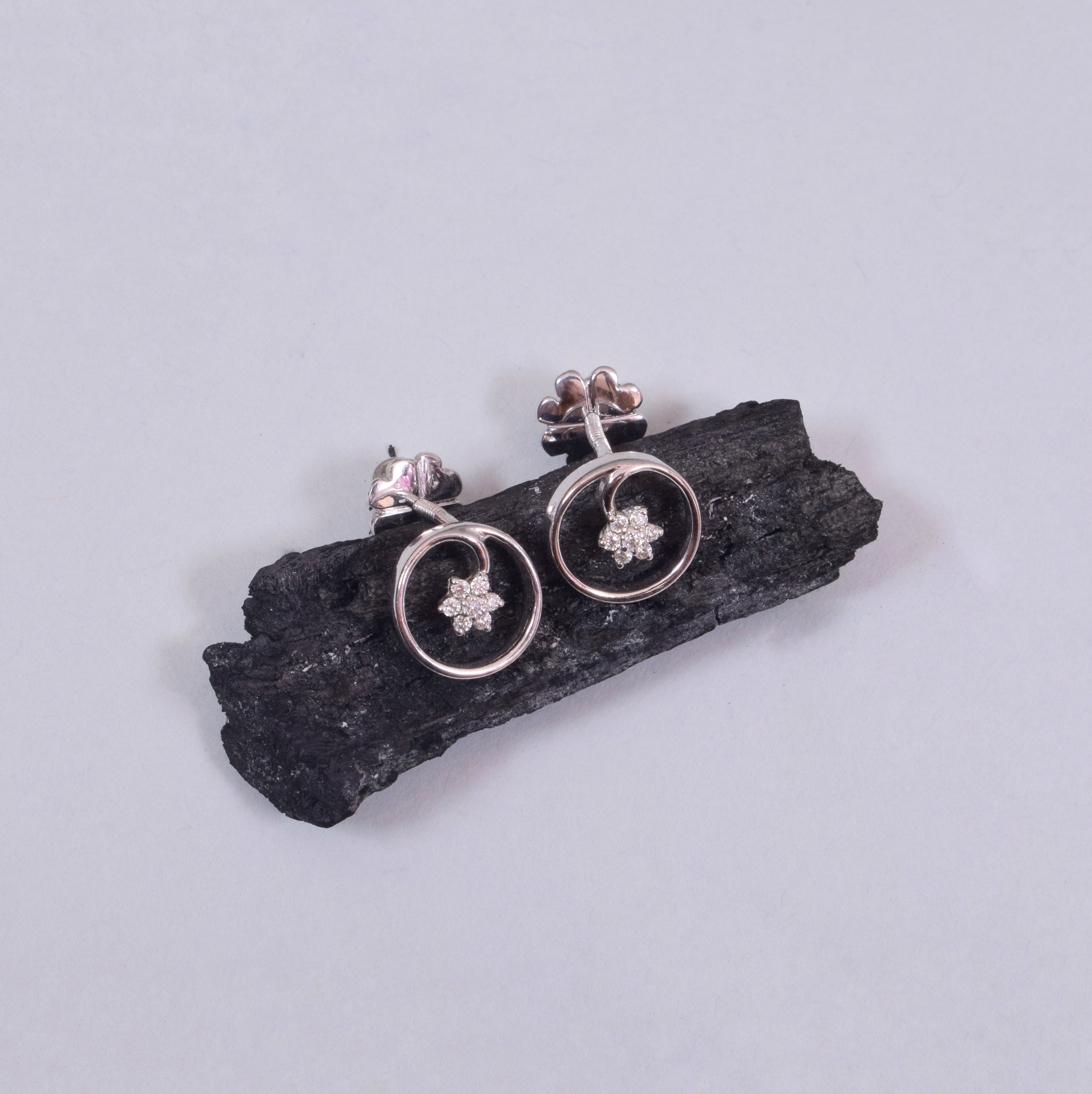 Starlight Moissanite Studs in Sterling Silver