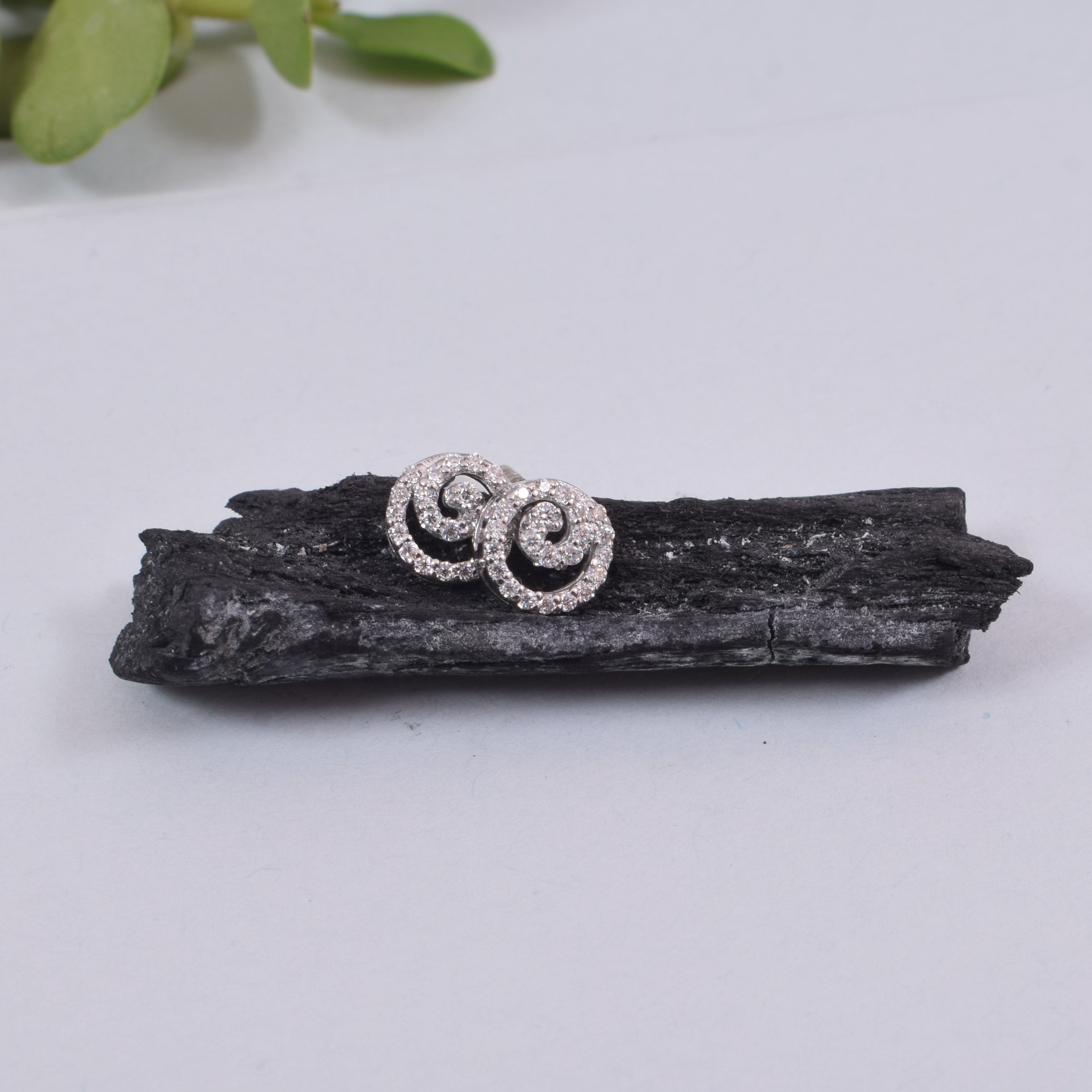 Mini round Moissanite Diamond Studs in Sterling Silver