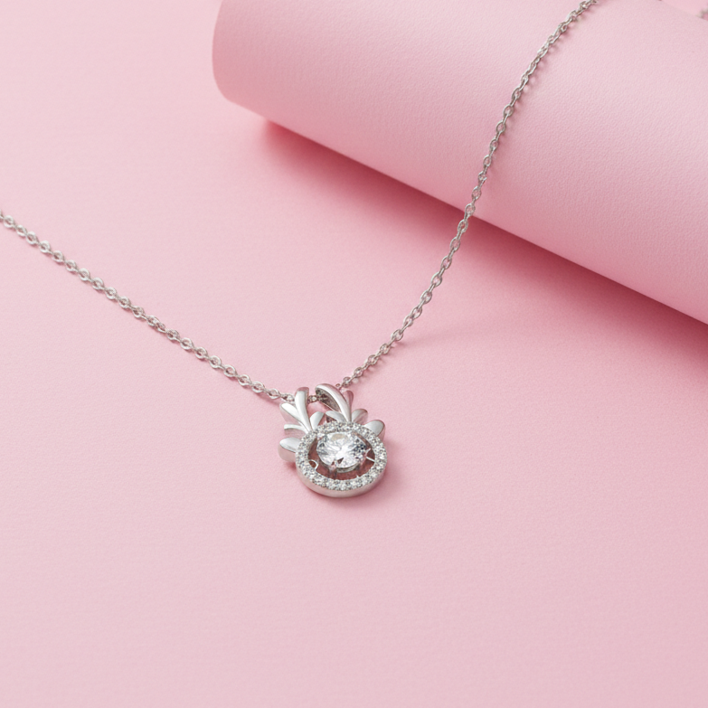 Dancing Moissanite Reindeer Moissanite Diamond Pendant / Pendant for Animal Lover