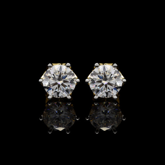 Chandrika Silver Studs, 6 Carat