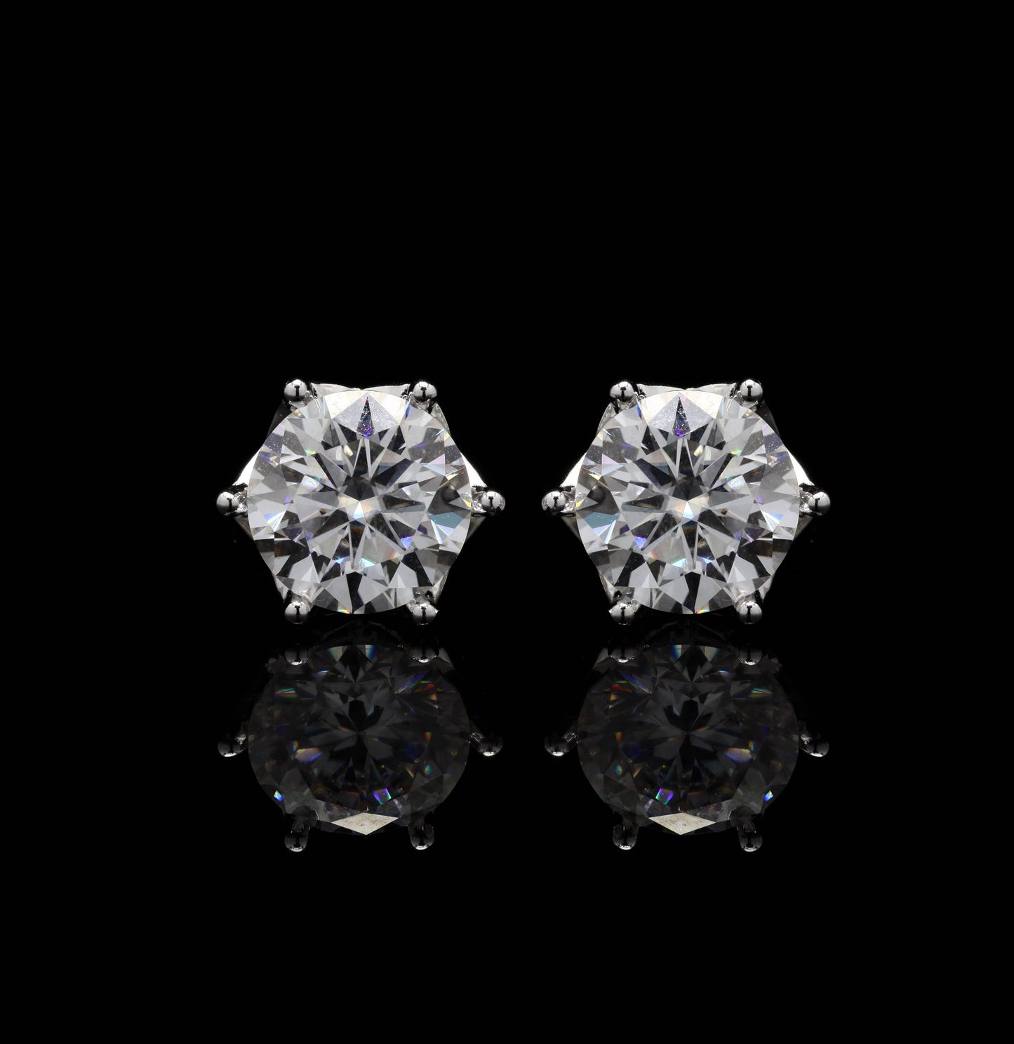 Twilight Twinkles Round Studs, 3.6 Carat