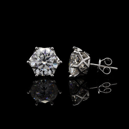 Crystal Orbit Round Silver Studs, 7 Carat