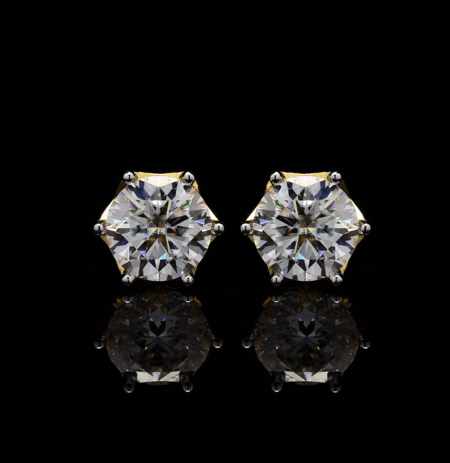 Twilight Twinkles Round Studs, 3.6 Carat