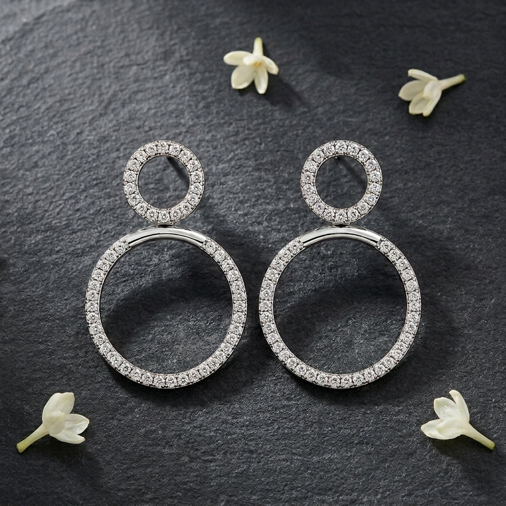 Celeste 3-in-1 Convertible Earrings in Sterling Silver with Moissanite