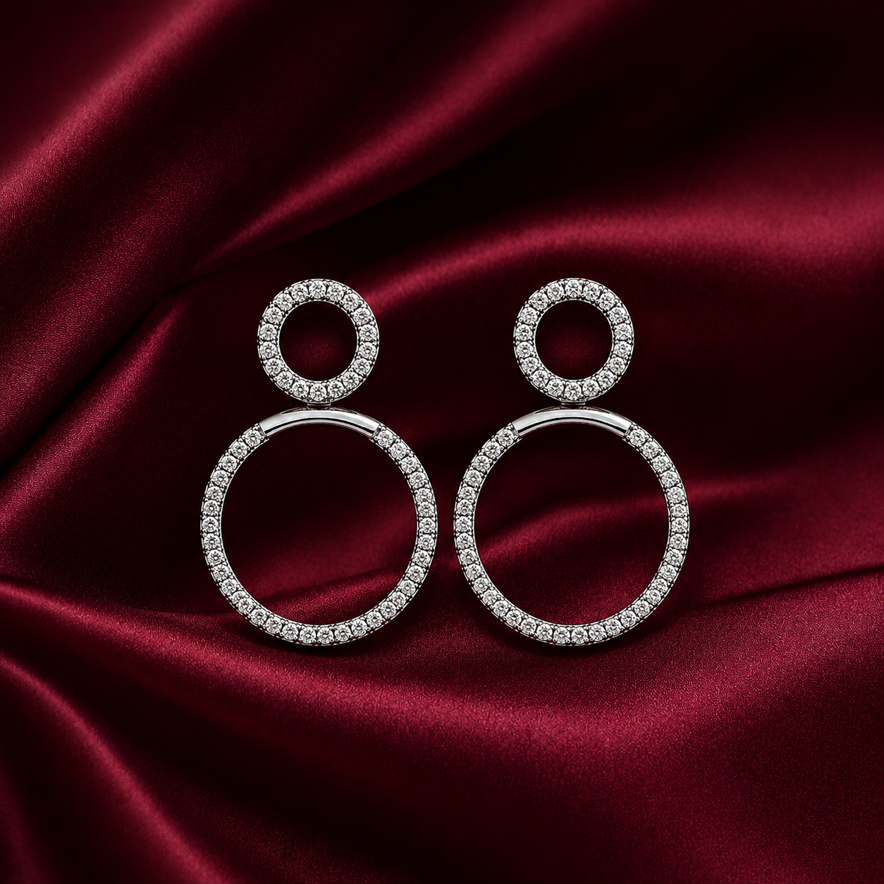 Celeste 3-in-1 Convertible Earrings in Sterling Silver with Moissanite