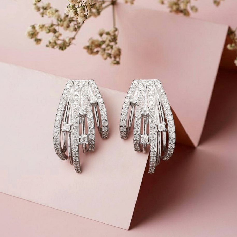 Luminique Starlight Moissanite with Silver Earrings