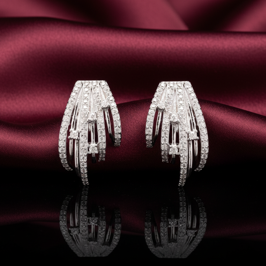 Luminique Starlight Moissanite with Silver Earrings