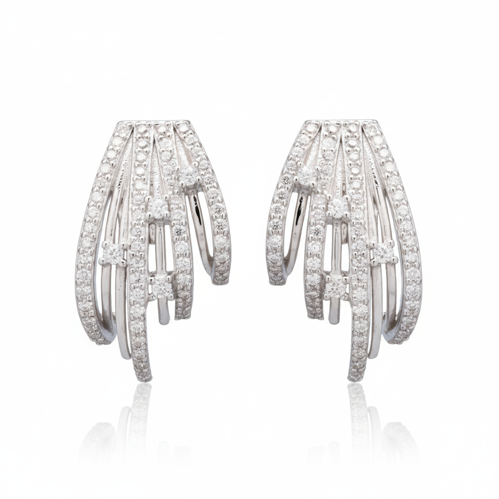 Luminique Starlight Moissanite with Silver Earrings