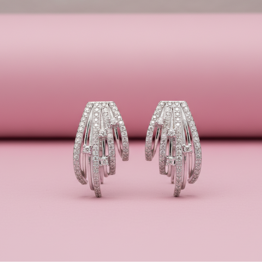 Luminique Starlight Moissanite with Silver Earrings