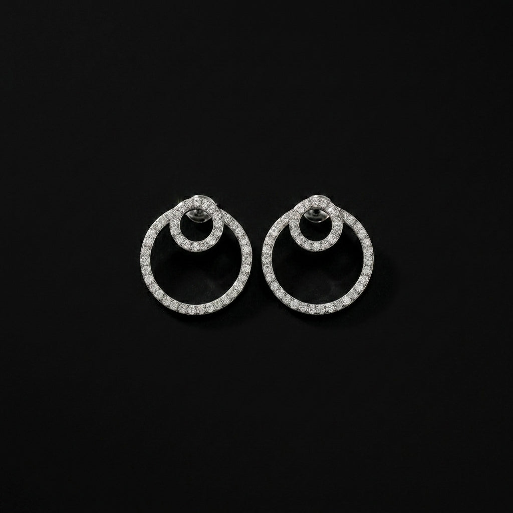 Celeste 3-in-1 Convertible Earrings in Sterling Silver with Moissanite