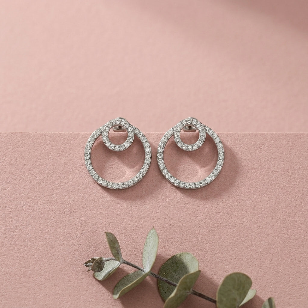 Celeste 3-in-1 Convertible Earrings in Sterling Silver with Moissanite