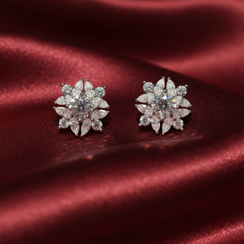 Classic Moissanite Solitaire Studs Earrings in Silver