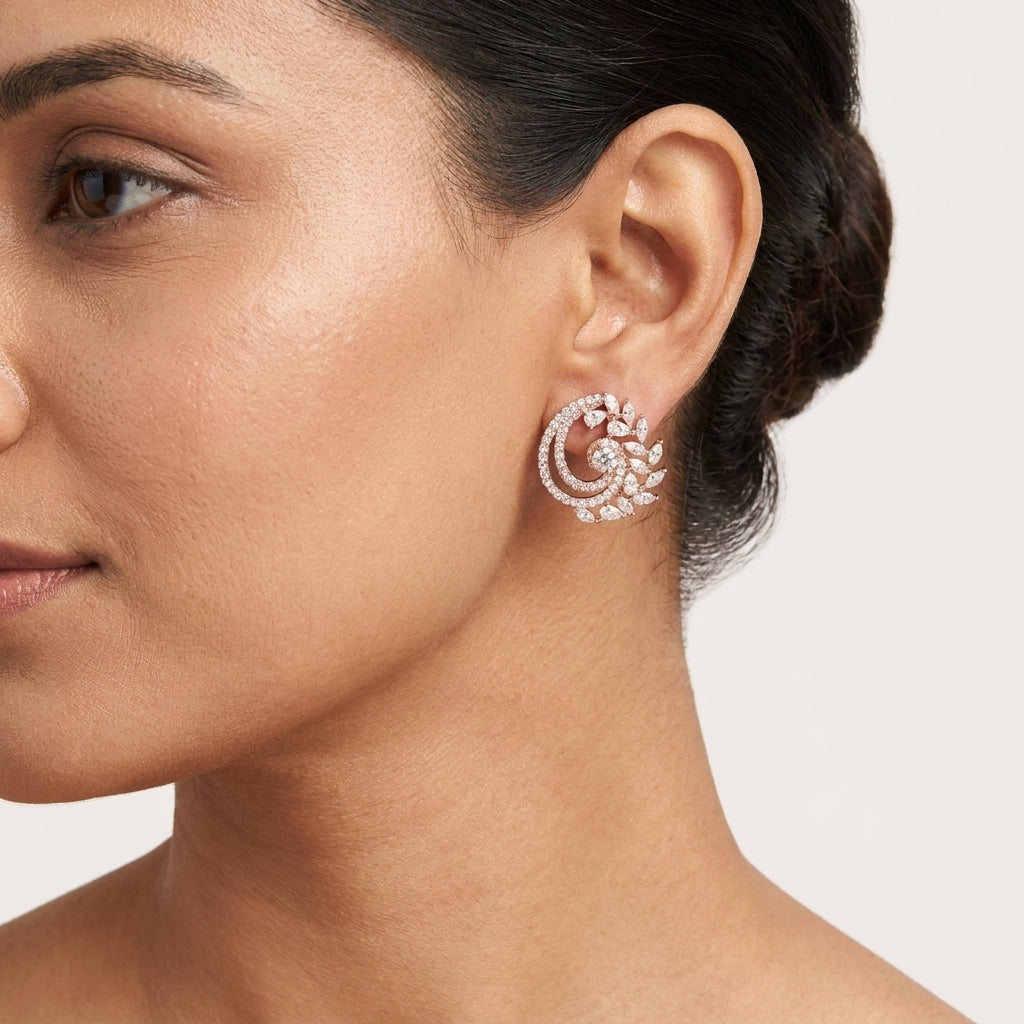 Cushion Dame Moissanite Diamond Sterling SIlver Earrings