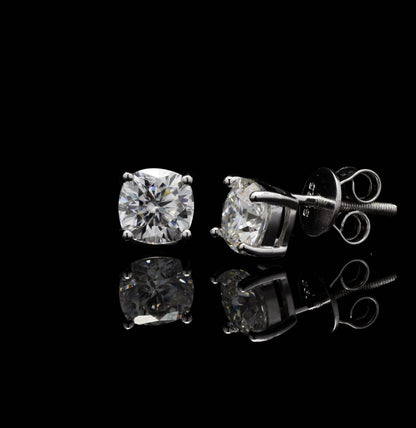 Cushion shape Moissanite Diamond Studs