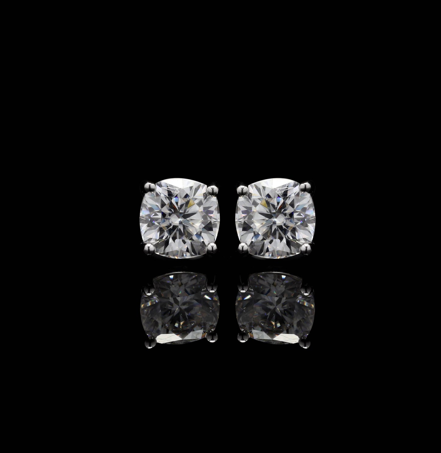 Cushion shape Moissanite Diamond Studs