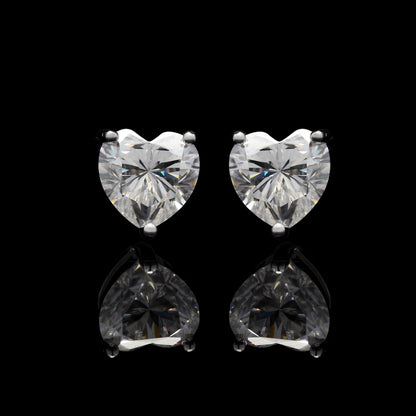 Heart Shape Moissanite Diamond Studs