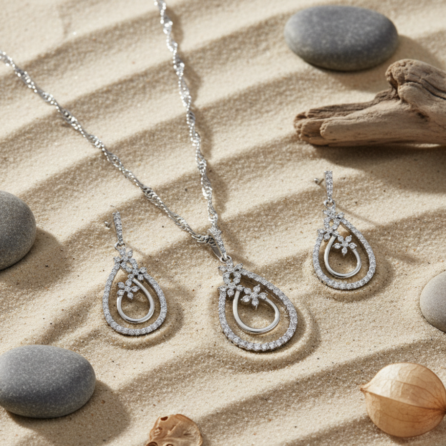 Majestic Radiance Moissanite Pendant Set in Sterling Silver