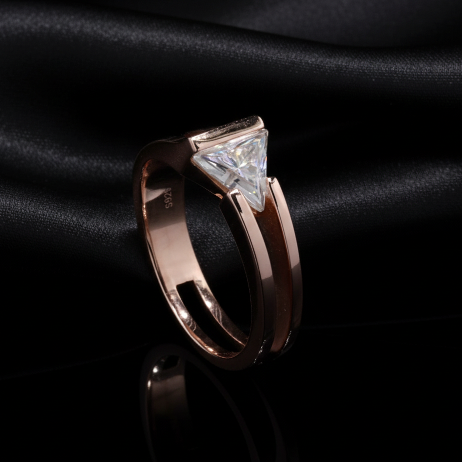 Comfort-Fit Moissanite Ring in Silver for him