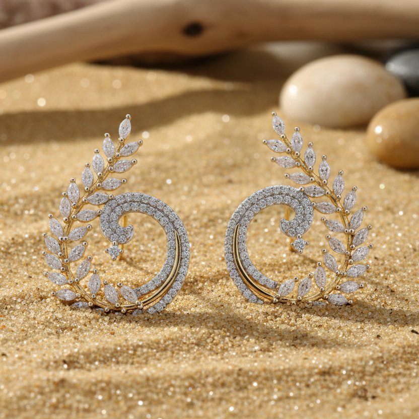 Melody of Flowers Sterling Silver Moissanite Pendant set