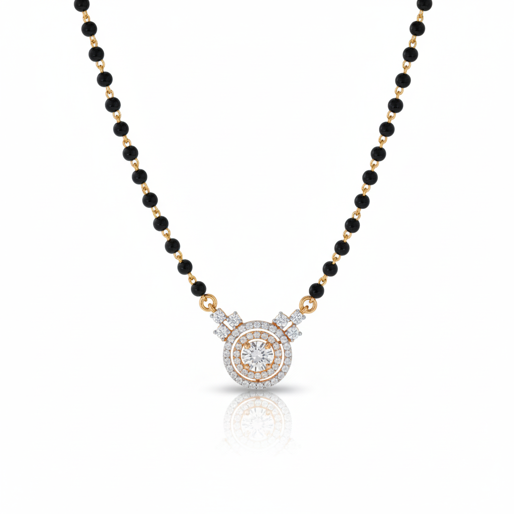 Modern Viva Moissanite Mangalsutra in 925 Silver with Rhodium Plating | The Modern Bride’s Daily Essential