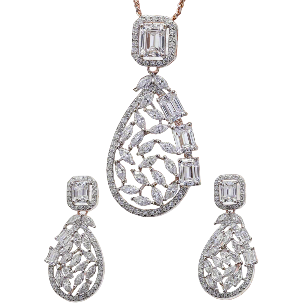 Designer Moissanite Pendant Set for Wedding Jewelry