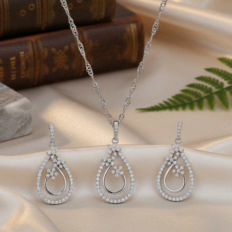Majestic Radiance Moissanite Pendant Set in Sterling Silver