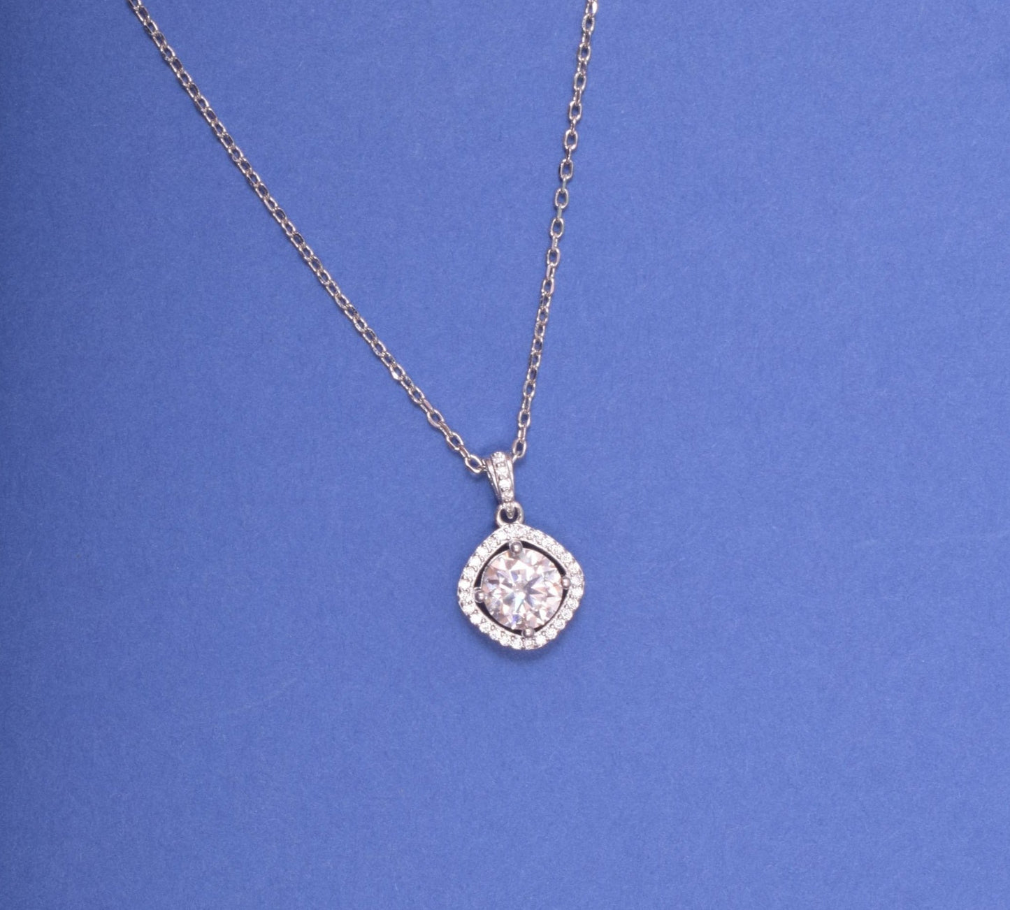 Silver Drizzle Drop Moissanite Pendant