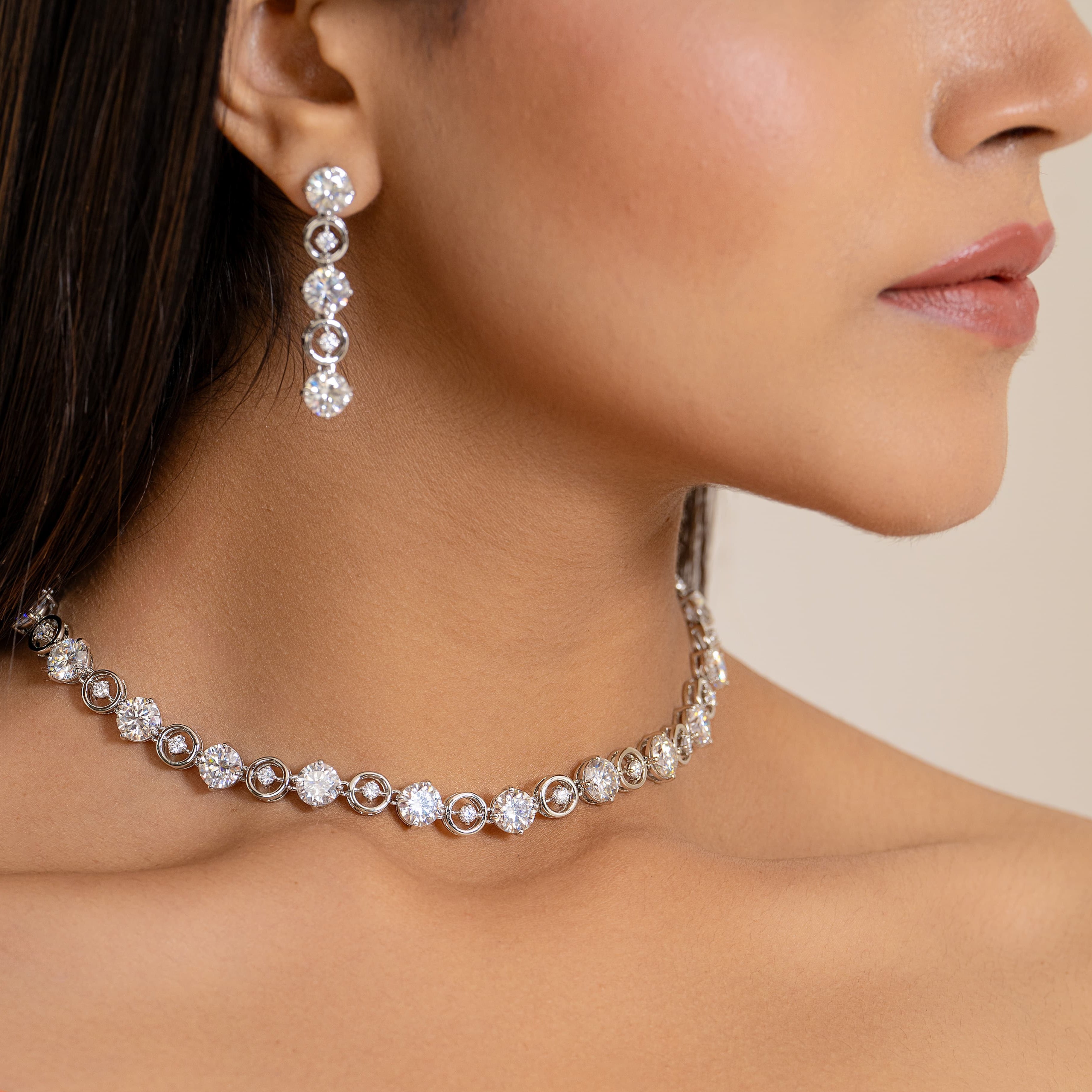 Classic Solitaire Moissanite Silver Necklace