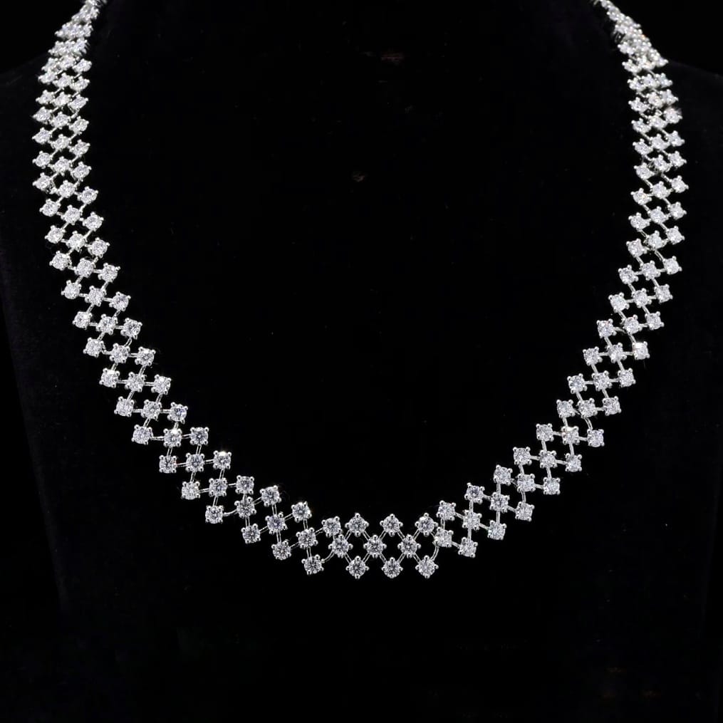 Shimmer Dot Moissanite Necklace in Sterling Silver