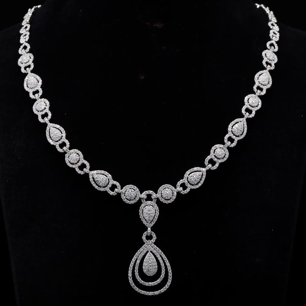 Cocktail Spark Moissanite Necklace in 925 Silver