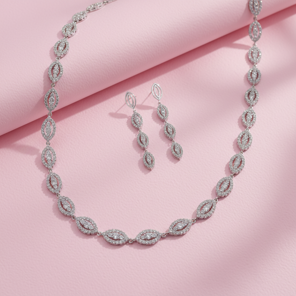 Stackable Moissanite Necklace in 925 Silver with Moissanite Diamond