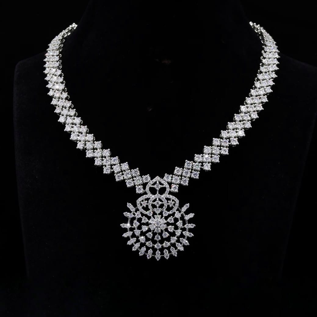 925 Silver Moissanite Bar Pendant Necklace
